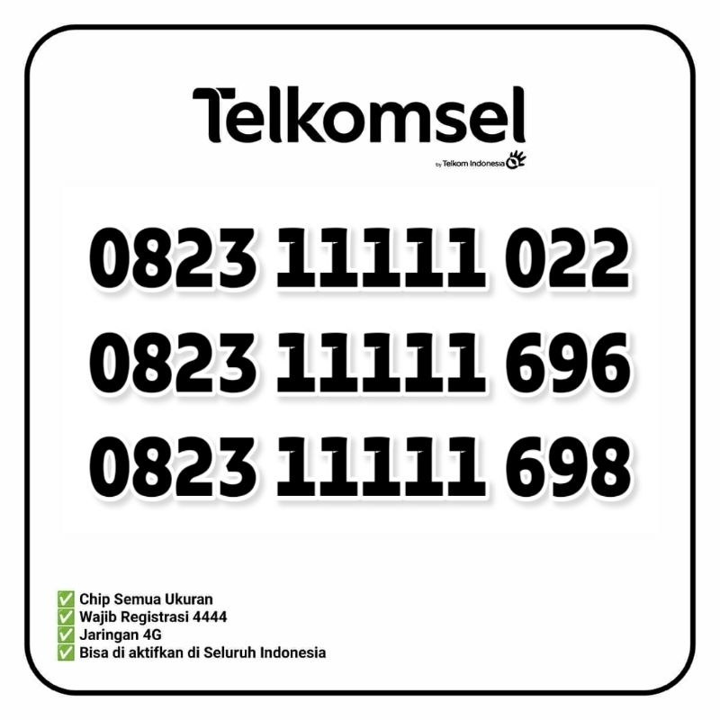 Nomor Cantik Panca 1 | Telkomsel 11111 xxx