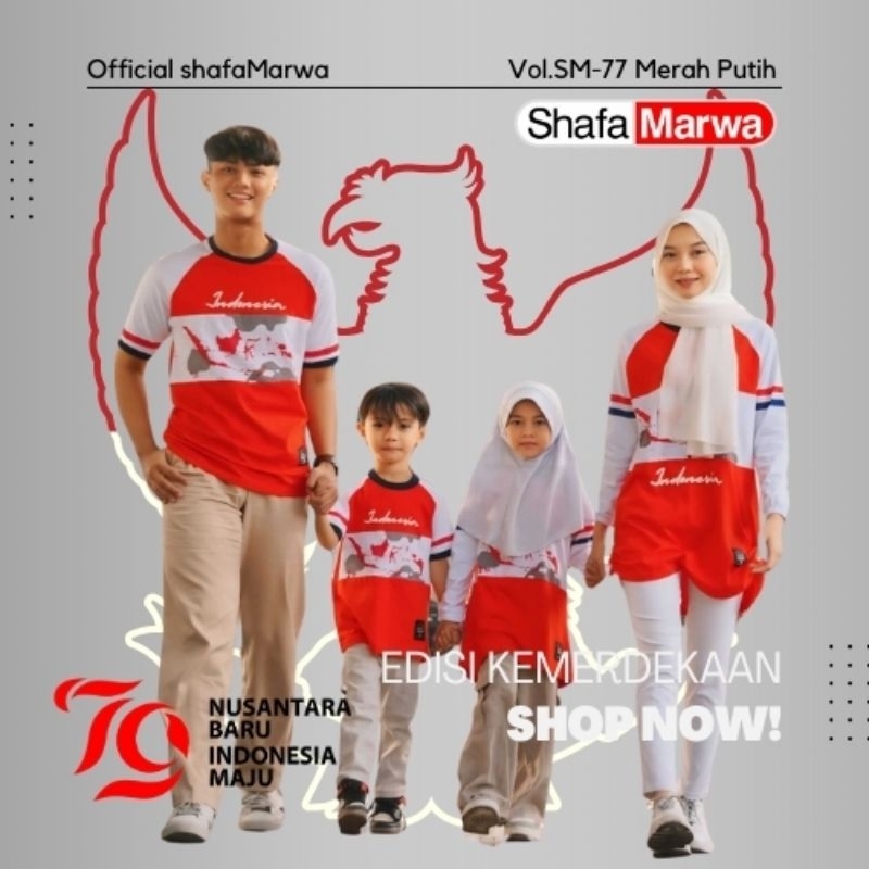 Kaos Merah Putih Edisi 17 Agustusan SM77 Merah putih