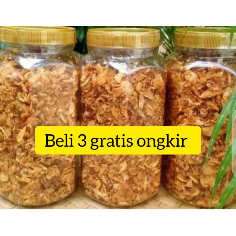 

Bawang merah goreng kriuk 7k gread B KEMASAN BOTOL 250ml berat 60grm