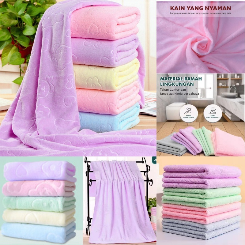 DTG - Handuk mandi dewasa murah handuk pola bunga / handuk sehat Handuk Polos Handuk Polos Embos