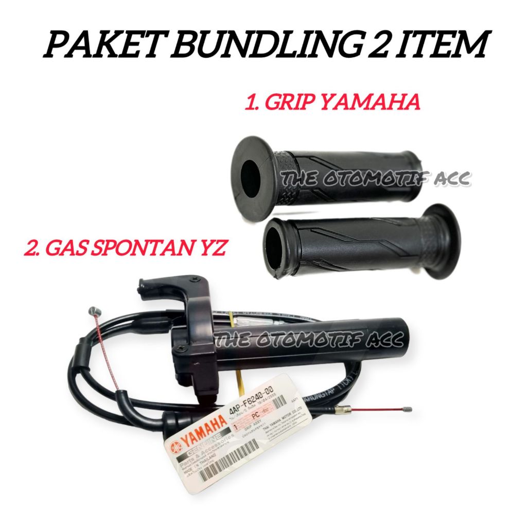 Promo Paket 2 Item - Gas Spontan Yz Original Yamaha Kabel Merah + Handgrip Model Yamahaa Original