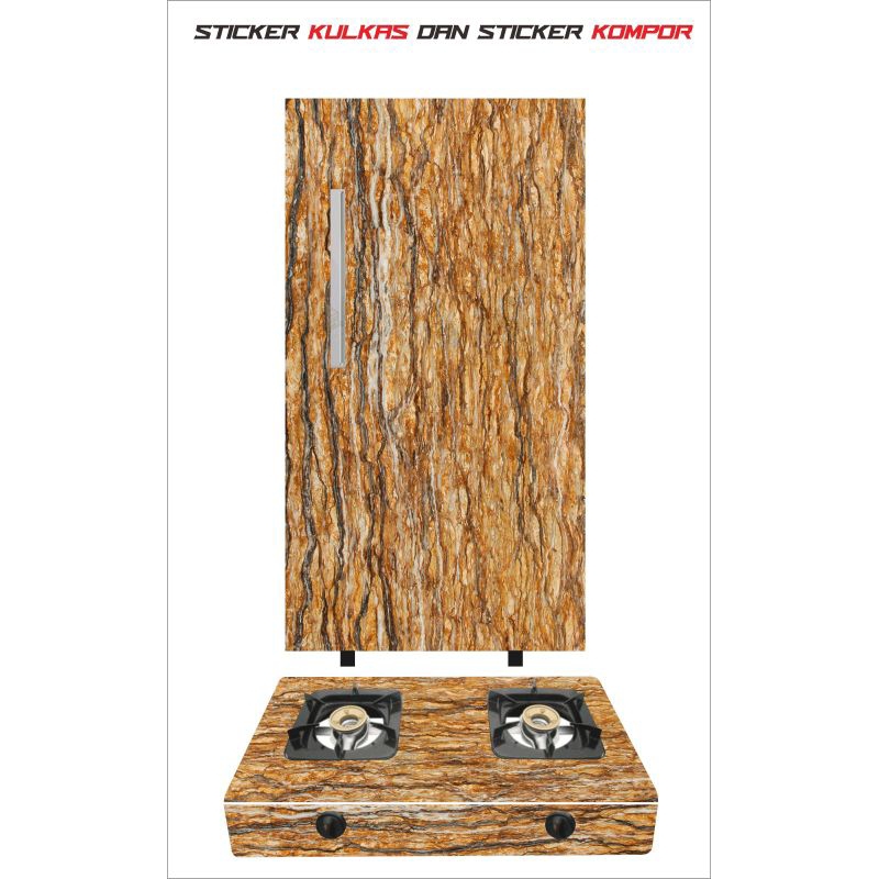 wallpaper stiker kulkas 1 pintu dan kompor 2 tungku