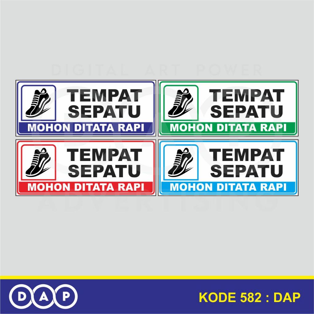 

582 - STIKER TEMPAT SEPATU - 25 X 10 CM - VYNIL - TERBAIK