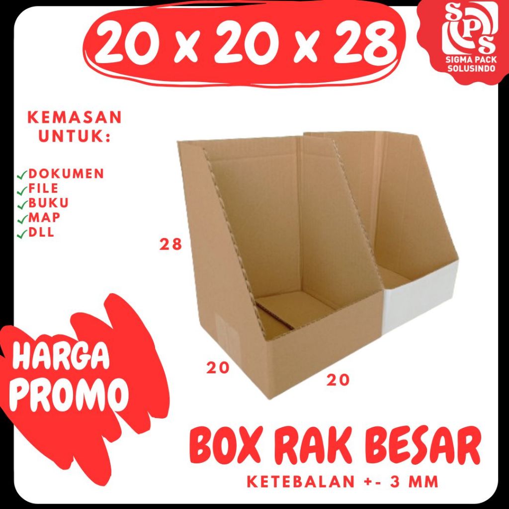 

Box Rak Besar 20x20x28 Box File dus packing kotak kemasan karton Dokumen Kantor