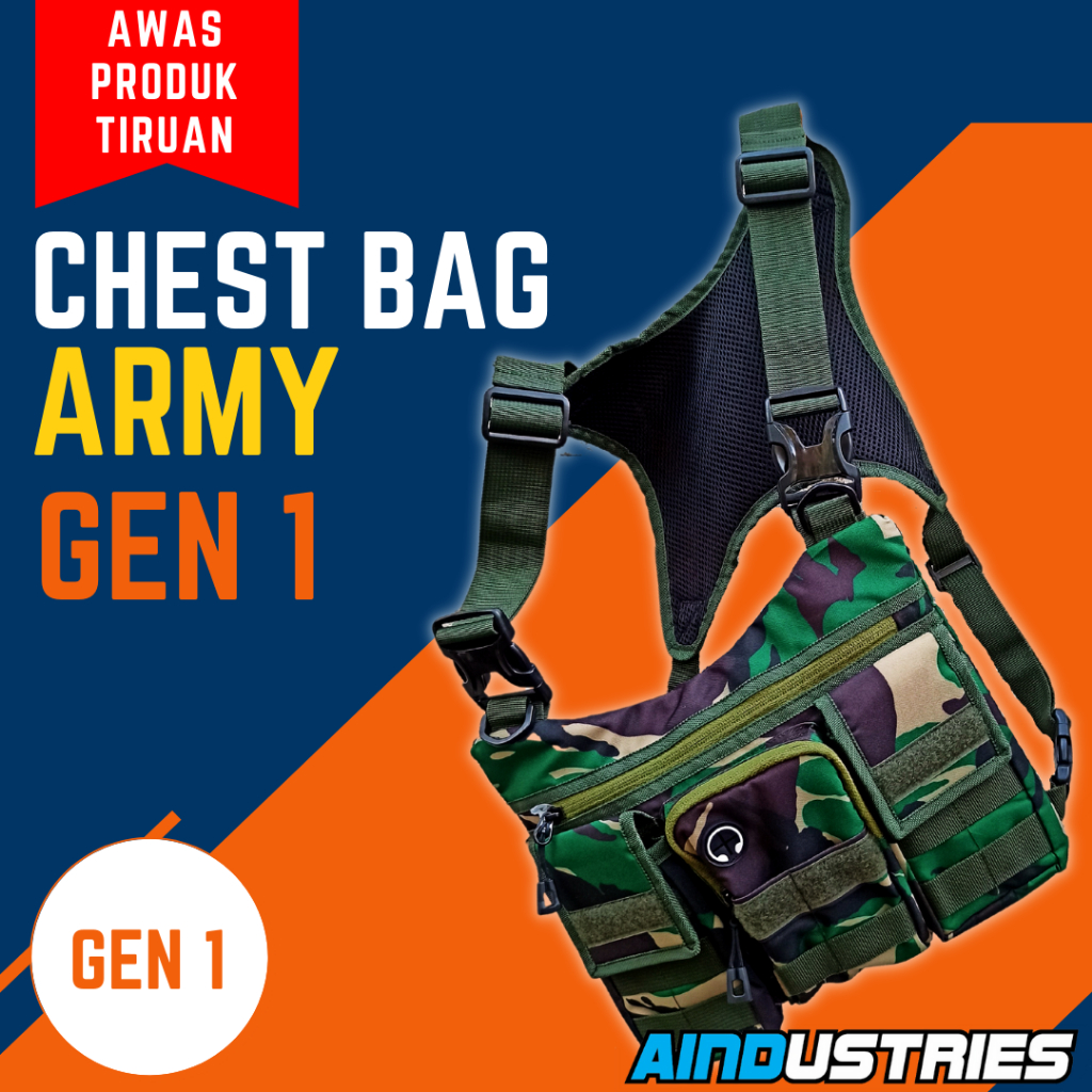 Tas dada militer camo loreng tni Tas rompi pria wanita pelindung dada perlengkapan olahraga bermotor