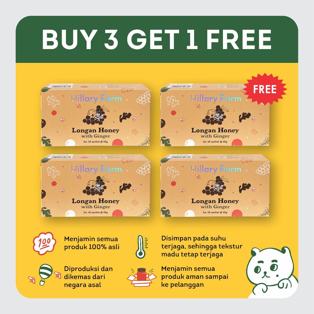 

Buy 3 Get 1 Free Travel Pack Longan Honey with Ginger
