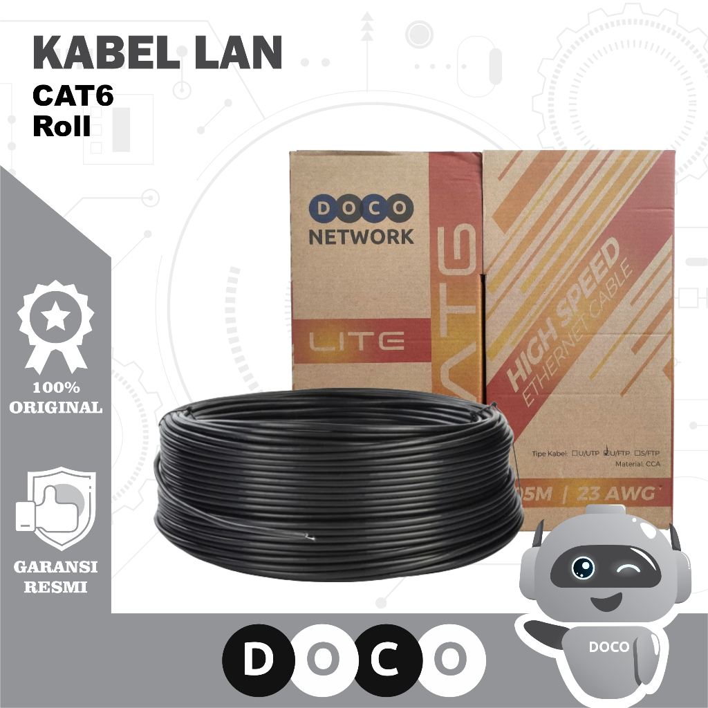 Doco Kabel Lan FTP STP Outdoor Cat6 Jaringan Wifi Internet Roll