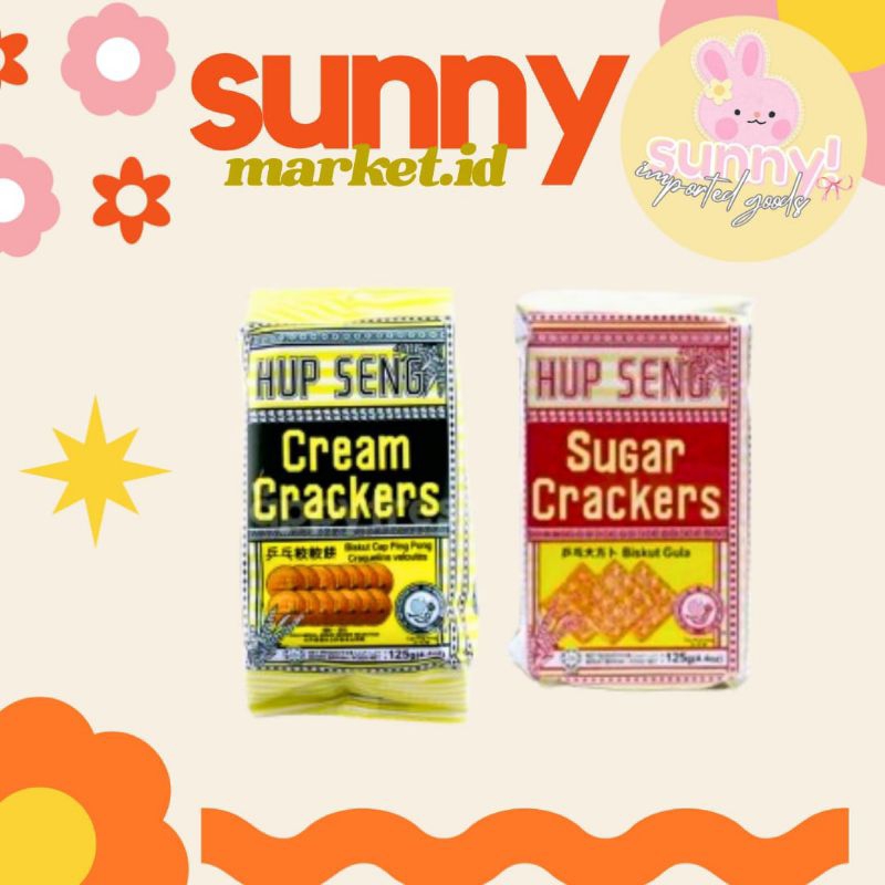 

SUNNYMARKET - HUPSENG HUP SENG BISCUIT BISKUIT CRACKERS KRAKERS KREKERS CREAM ASIN SUGAR MANIS VEGETABLE SAYUR IMPORT IMPOR 158 GR