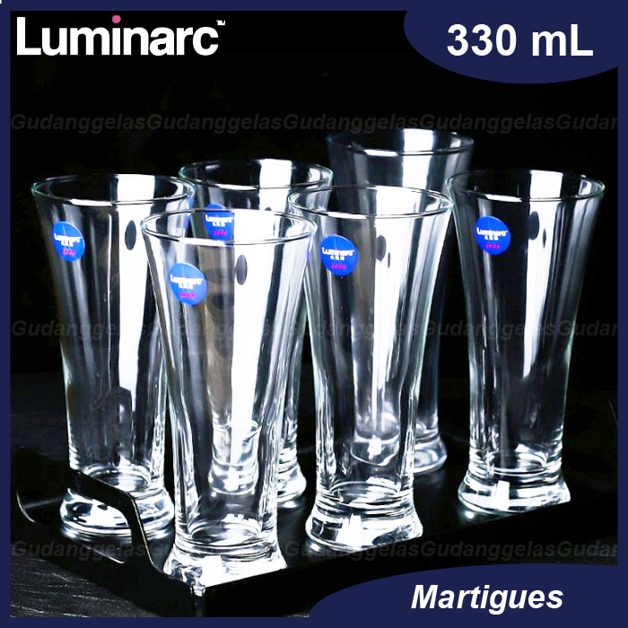 1 SET 6 PCS LUMINARC GELAS PILSNER/LUMINARC GELAS JUS/GELAS LUMINARC/GELAS SUSU/LUMINARC MARTIGUES G