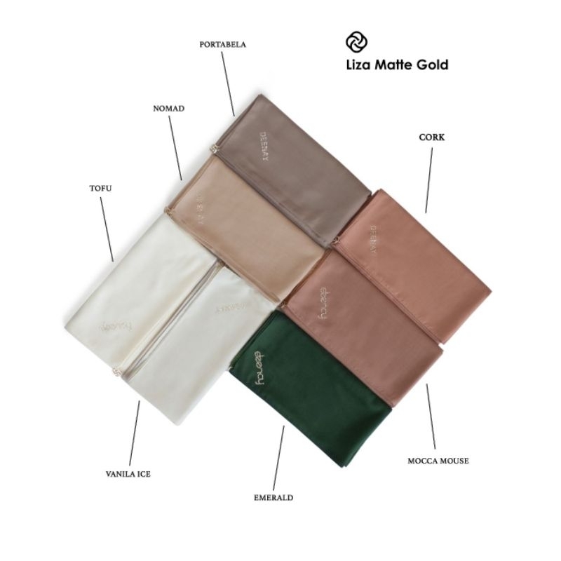 HIJAB DEENAY LOGO BARU LIZA SERIES PORTABELA VANILLA ICE NOMAD TOFU EMERALD CORK MOCCA MOUSE