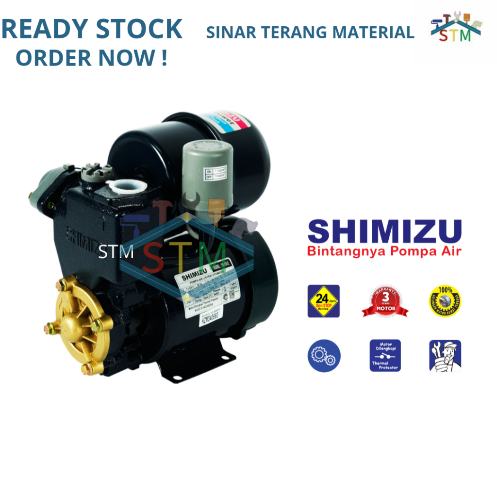 Pompa Air Shimizu PS-135 E Otomatis / Pompa Pendorong Otomatis Shimizu