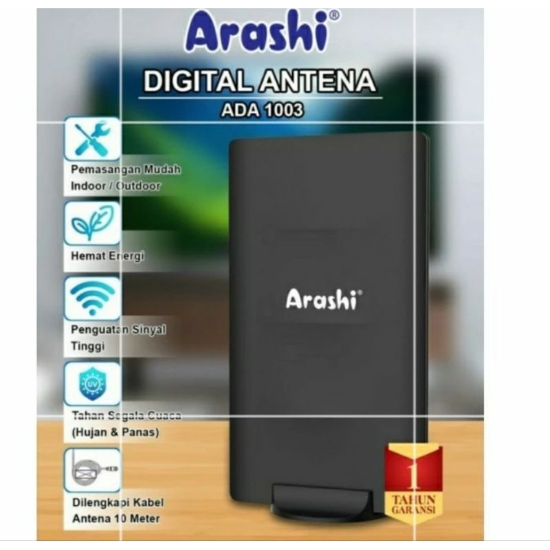 Arashi ADA 1003 Antena TV Luar Dalam Indoor Outdoor Digital Analog ARASHI ADA-1003