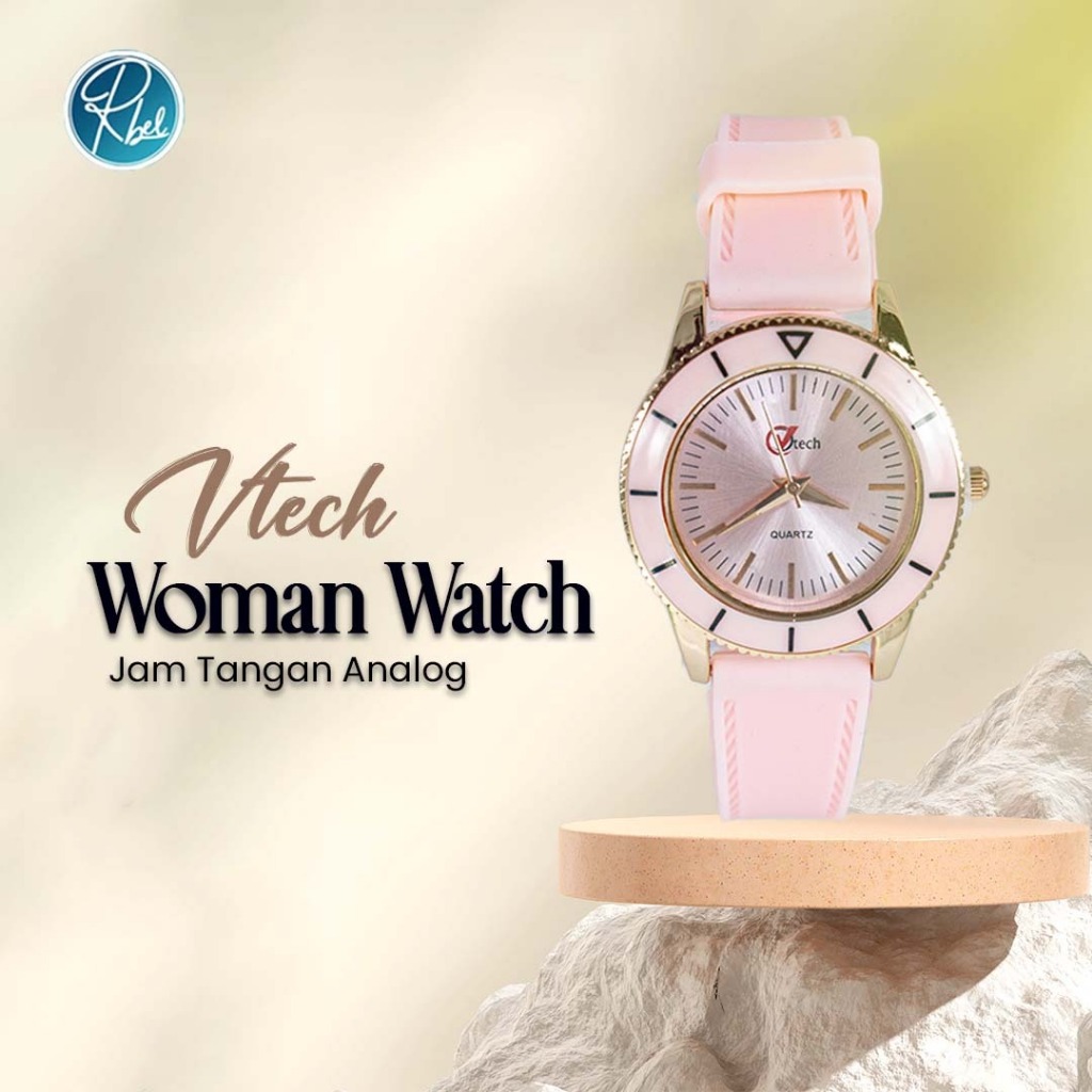 VTECH - JAM TANGAN KECIL BULAT JAM TANGAN CANTIK FASHION WANITA JENIS ANALOG
