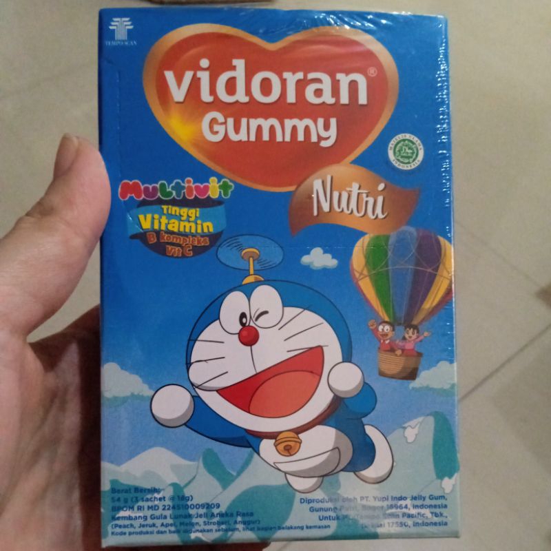 

Vidoran gummy Nutri Vit C jeruk / Multivit kotak 54 gram isi 3 sachet