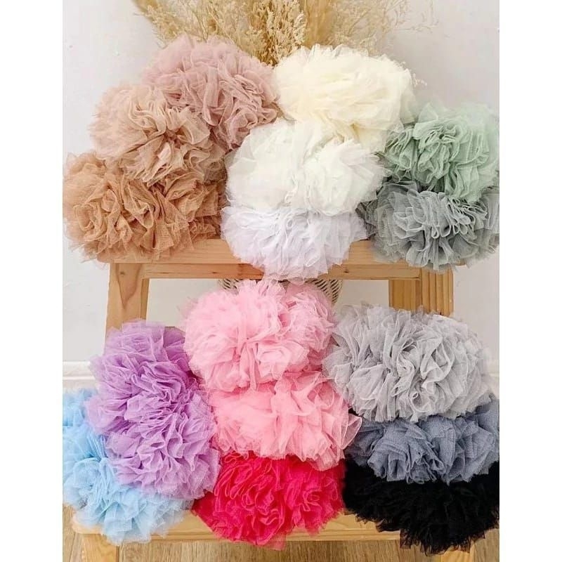 Cepolan Tile Hijab JUMBO PREMIUM Ikat Rambut Wanita Scrunchie Hijab Diameter 20cm Karet Rambut Hijab