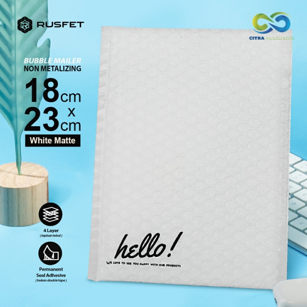 

BUBBLE MAILER 18 X 23 CM WHITE MATTE / AMPLOP BUBBLE PACKING PREMIUM
