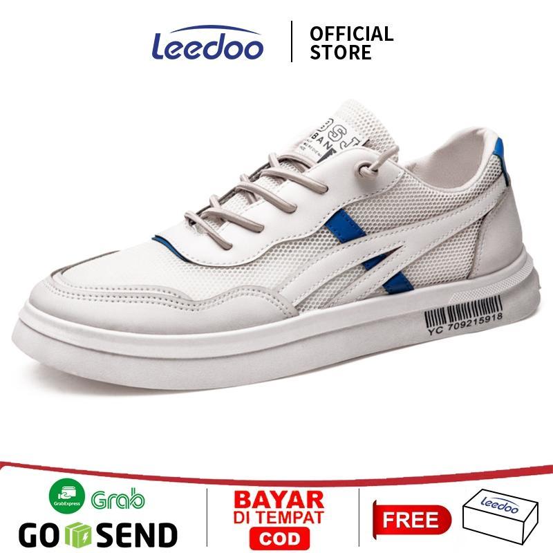 Leedoo Sepatu Pria Putih Original Sneakers Casual Running Shoes MR702
