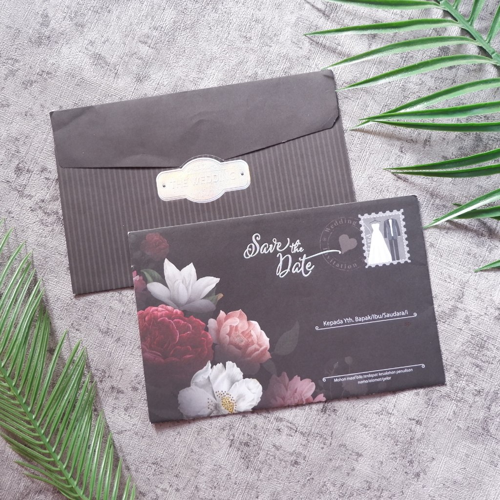 UNDANGAN VIP Softcover Amplop Warna Hitam Silver Tosca Mage-12