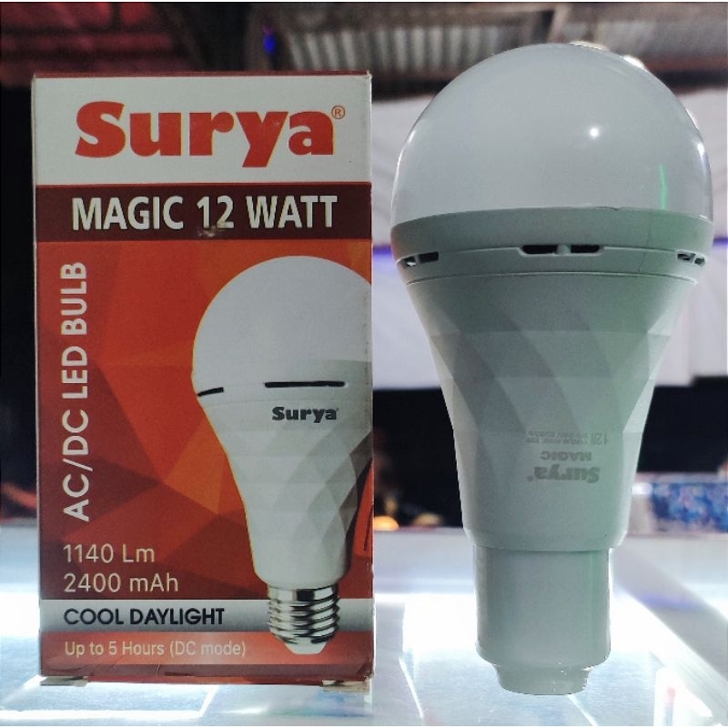 Bola Lampu AC/DC Surya / Lampu Emergency LED Bulb Surya Magic 12 watt