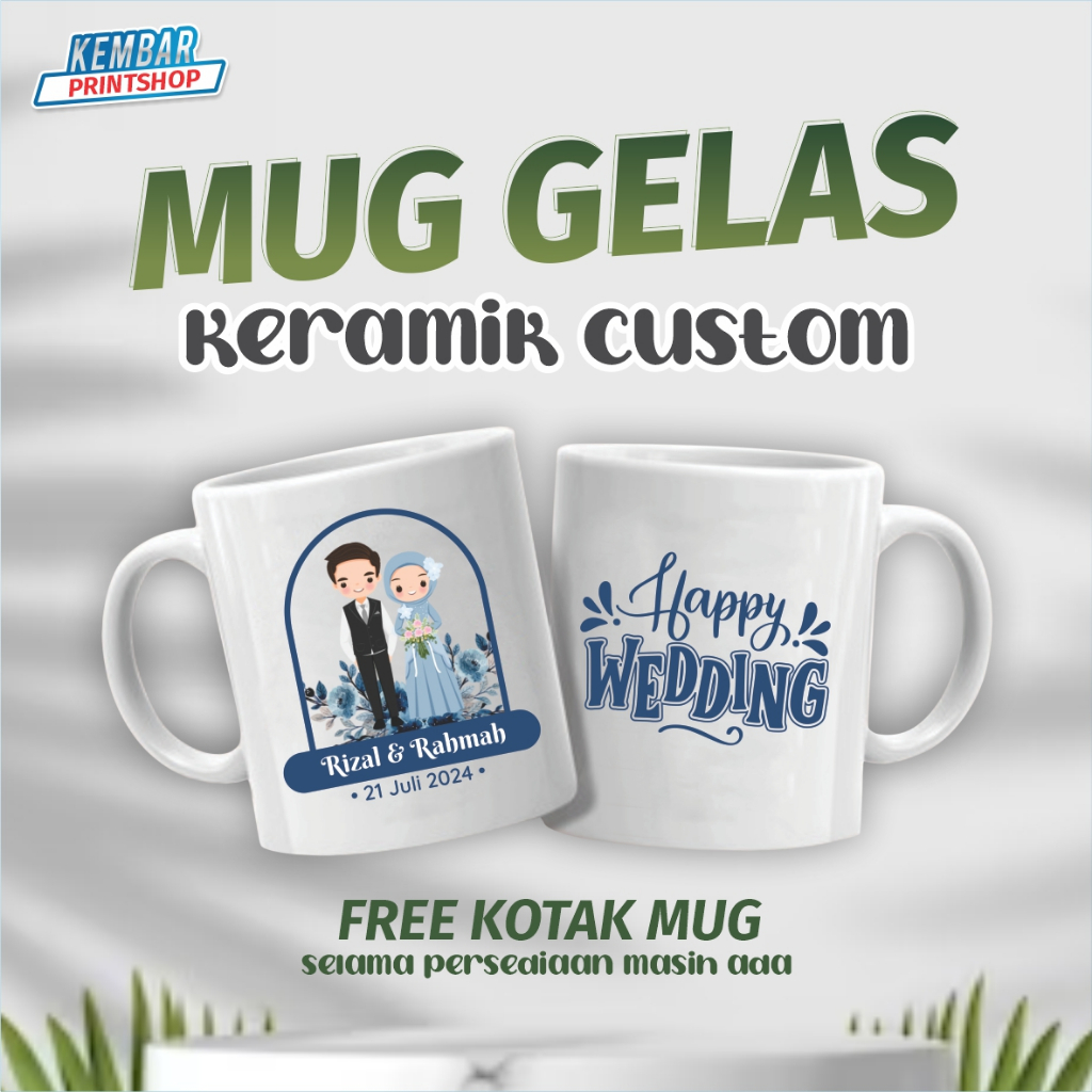 MUG Gelas Custom Murah | Gelas Keramik | Mug Souvenir |  Hadiah Ulang Tahun |  Cangkir Keramik |  Ca