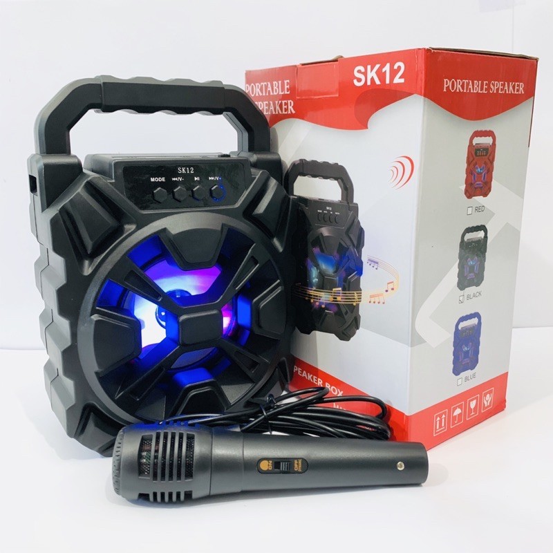 Speaker Bluetooth Karaoke Portable SK12 SK17 Mega BAss