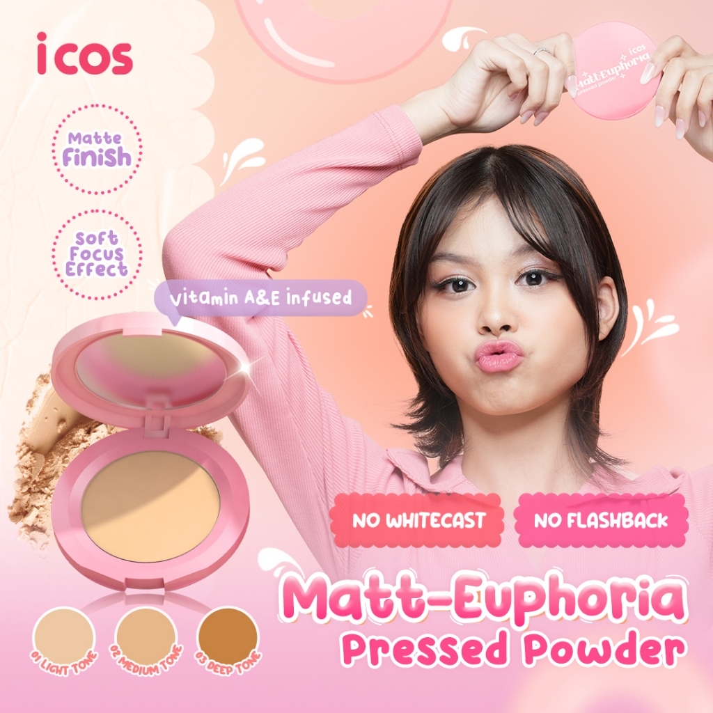 ICOS Matt-Euphoria Pressed Powder | Bedak Padat Icos