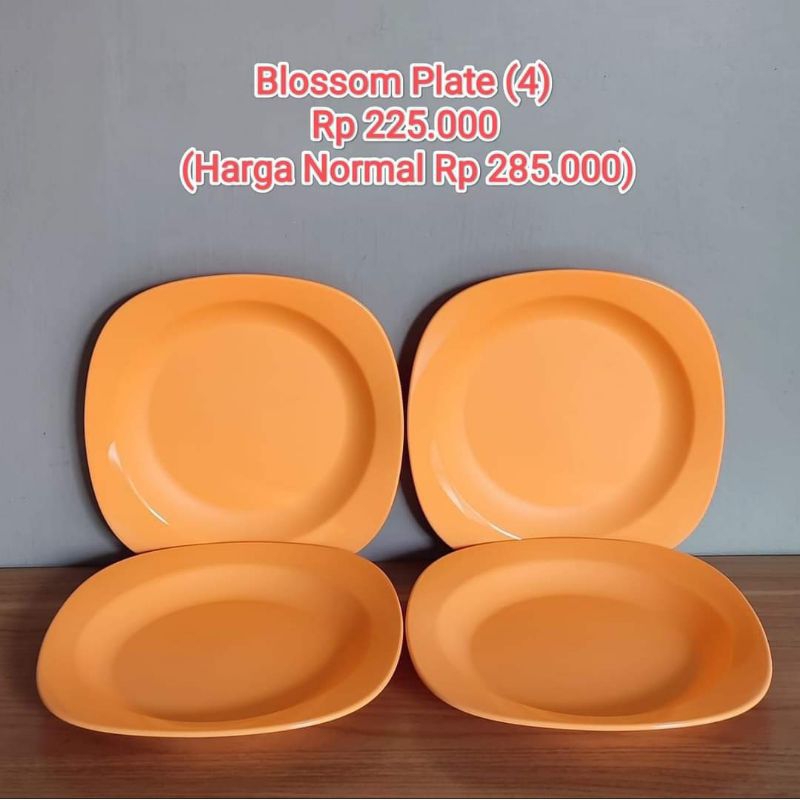 blossom plate orange tupperware