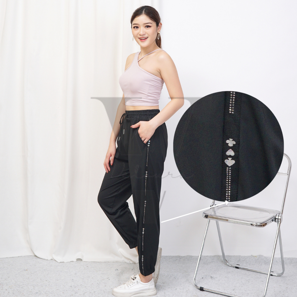 19 - Celana Jogger Sport Bahan Parasut / Celana Jogger Stylish / Celana Jogger Olahraga Wanita / Vel