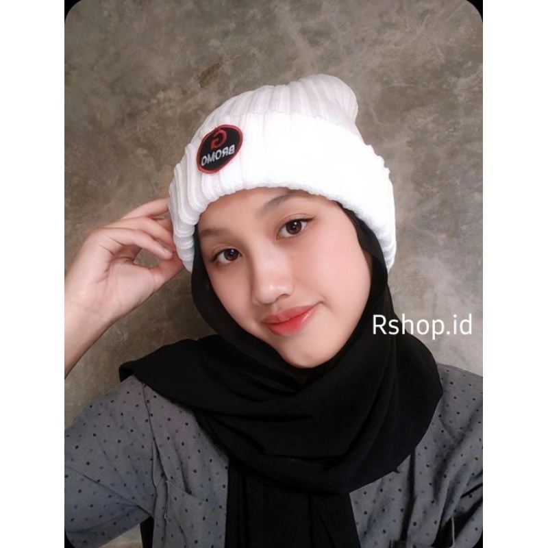 Topi Kupluk Rajut Logo Bromo Pria Wanita Dewasa Premium bahan hangat dan nyaman