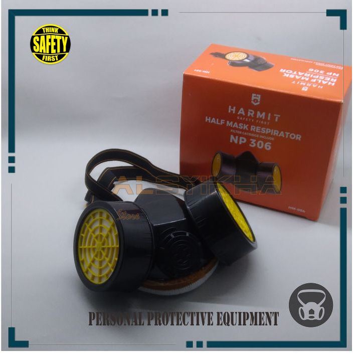 Masker Respirator Dust Respirator NP 306/Masker Obat Double NP 306 / Tabung Ganda / Chemical/Safety 