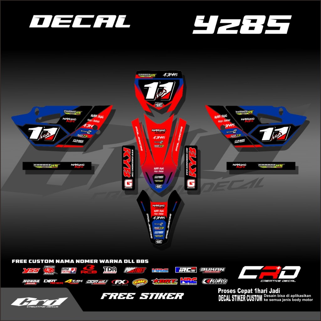 STIKER YZ85 OLD / NEW DECAL YZ 85 NEW BEBEK STANDAR DECAL STIKER YZ 85 DECAL STICKER YZ 85 NEW