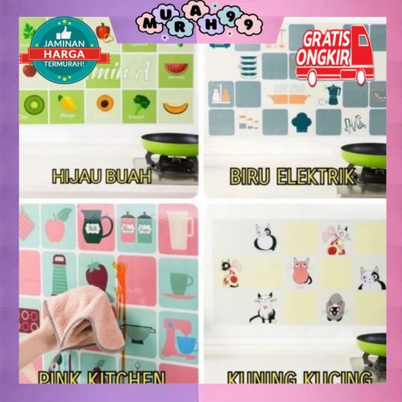 Stiker Dapur Dinding Anti Minyak Motif