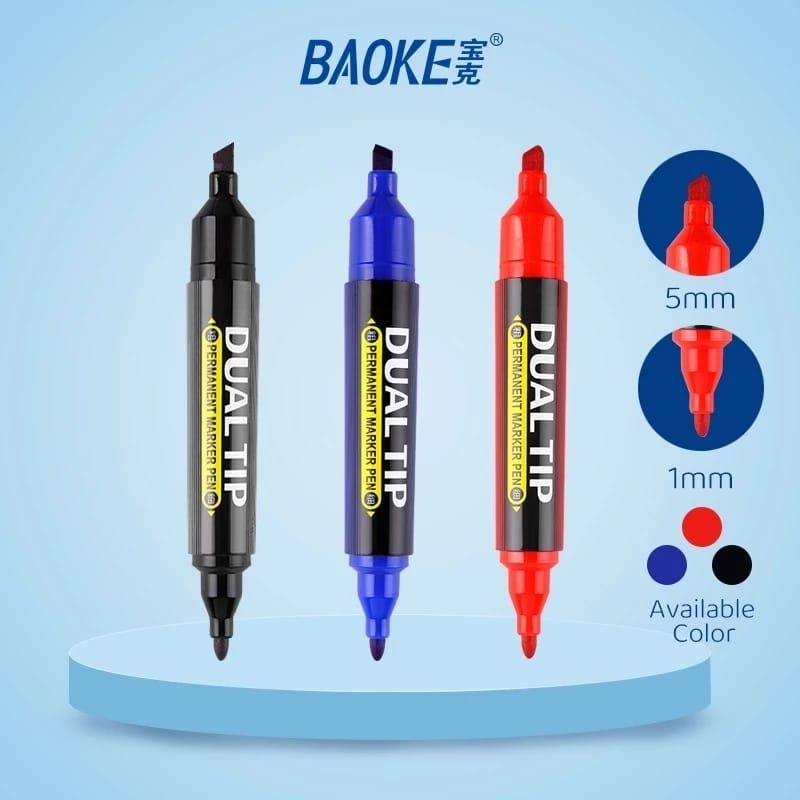 

SPIDOR PERMANEN UJUNG GANDA 5MM TINTA MINYAK TIDAK MUDAH PUDER SATU KOTAK ISI 6 PCS / WARNA TERSEDIA WARNA HITAM MERAH BIRU