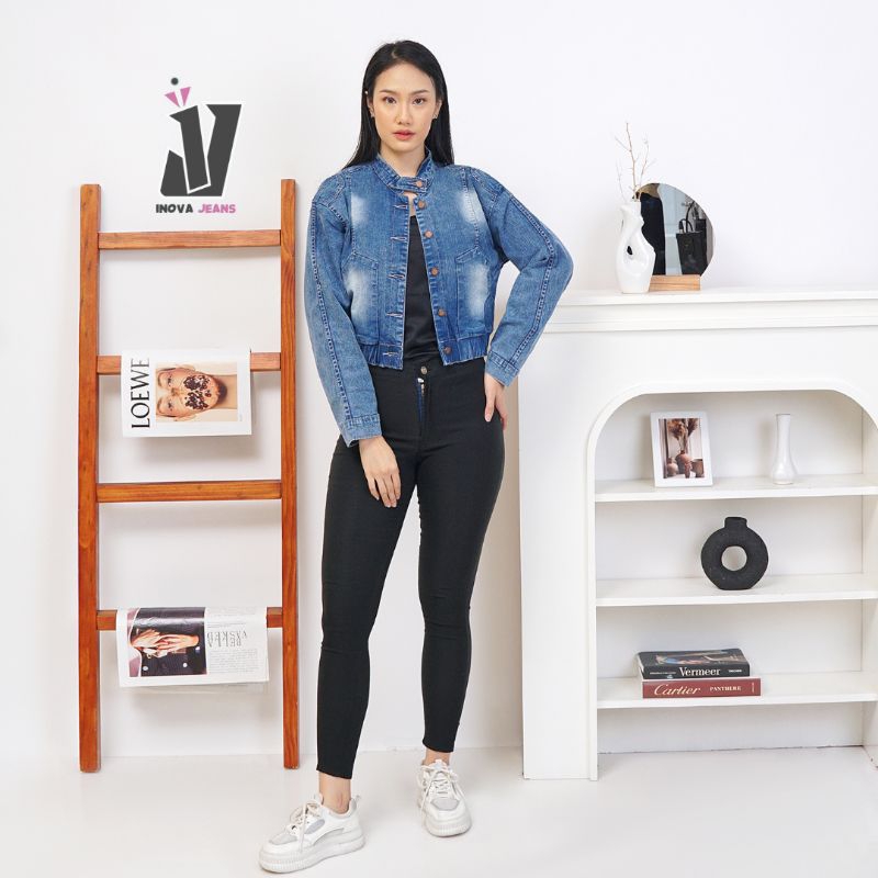 INV - Jacket Crop Jeans Wanita - Jacket Jeans Crop Wanita - Outer Crop Wanita - Jacket Crop Wanita
