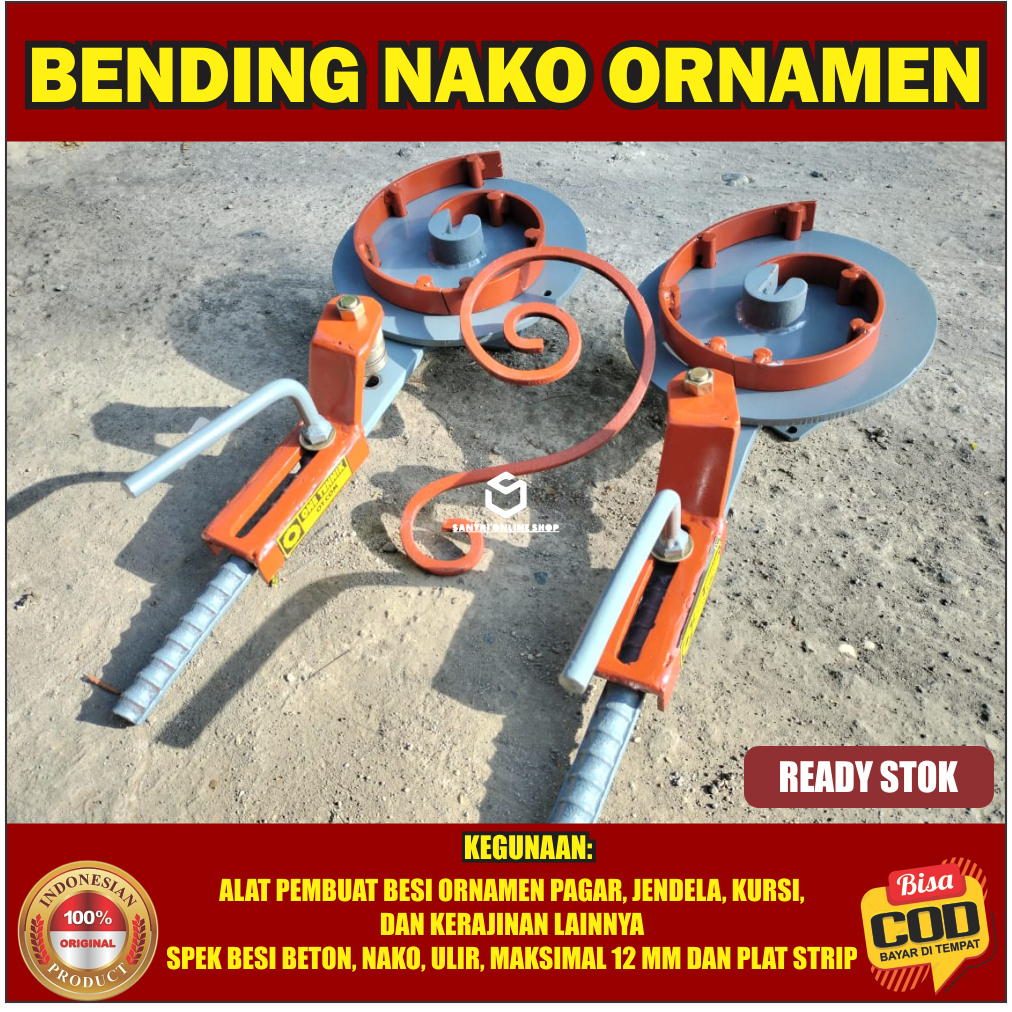 Alat Tekuk Besi Penekuk Besi Ornamen Bending Nako Spek 12 mm Motif Leter S
