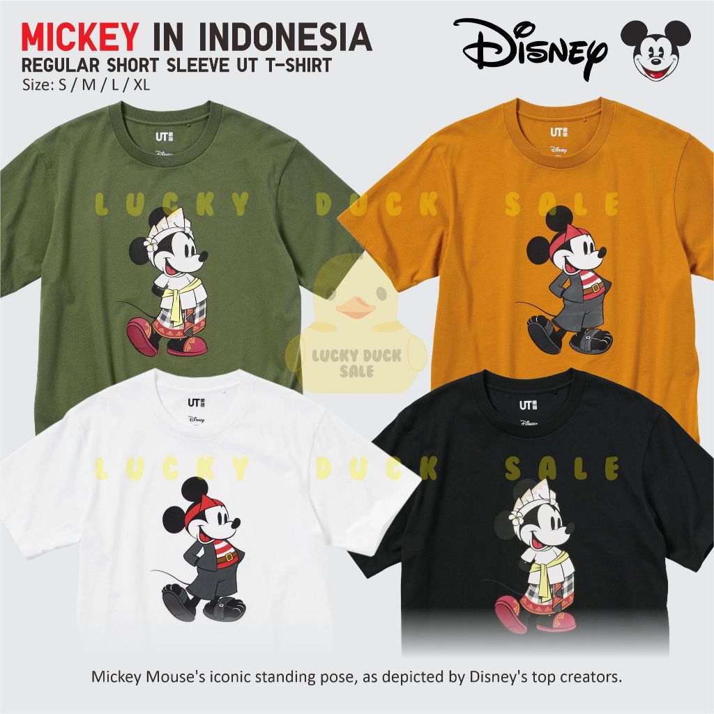 Mickey Mouse Indonesia UT Disney T-Shirt Baju Mickey Madura Kaos Mickey Bali Nusantara UNIQLO Mickey