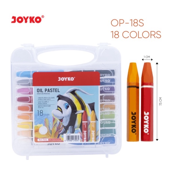 

HEBOH Crayon 18 warna titi JOYKO oil pastel