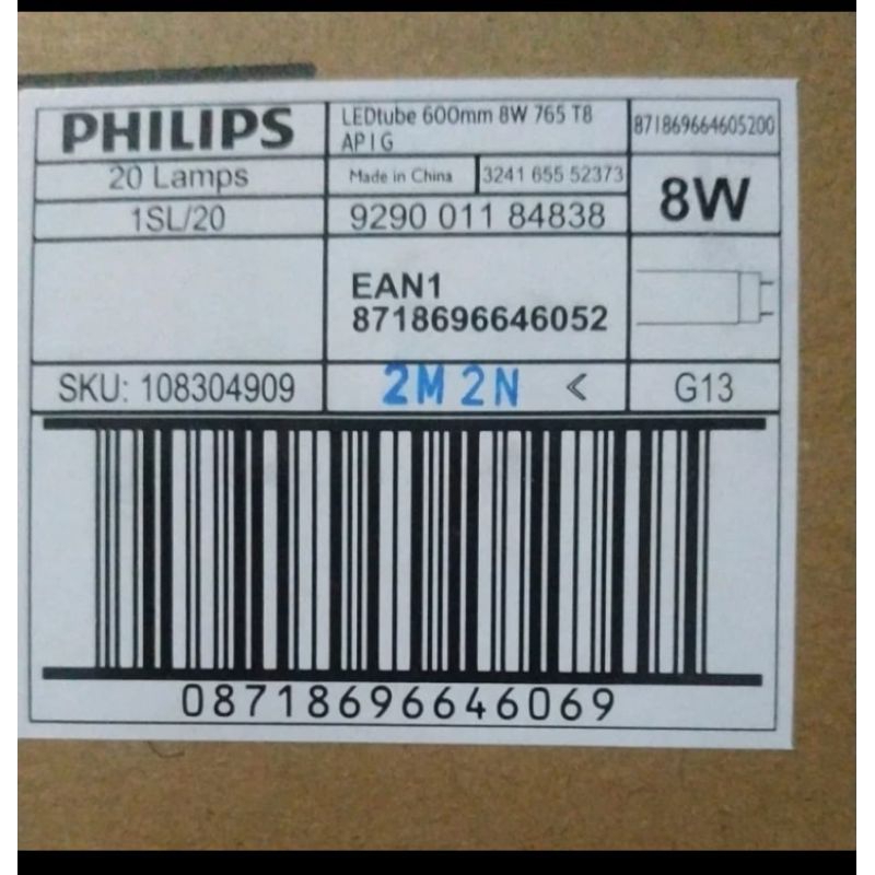 lampu TL LED ECOFIT 8W PHILIPS