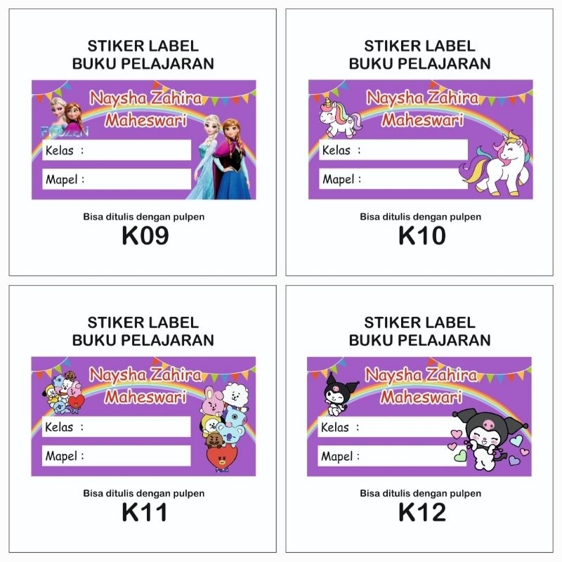 

Stiker buku pelajaran stiker buku mapel label buku tulis