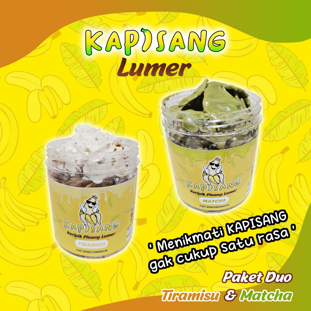 

KAPISANG Keripik pisang lumer PAKET DUO 500 gr TIRAMISU & MATCHA cemilan kripik pisang lumer