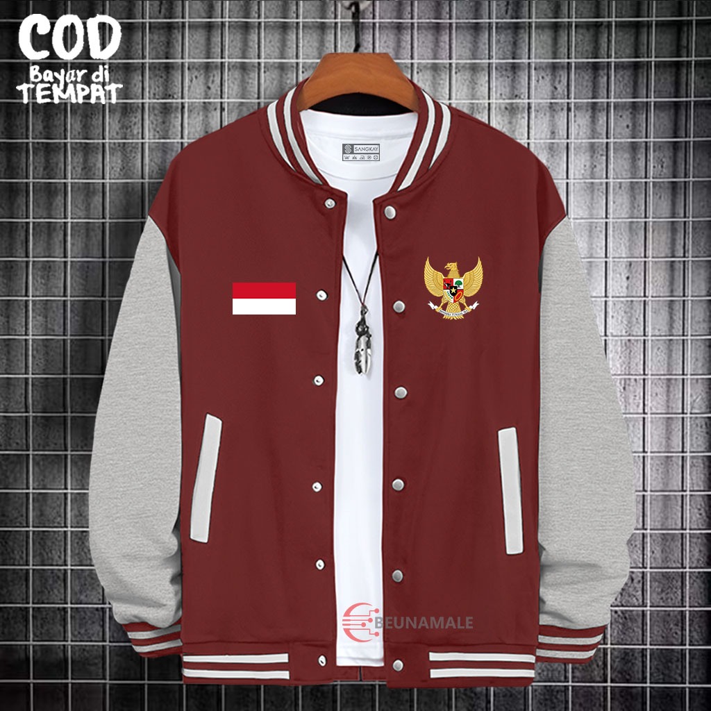 Jaket Baseball Varsity Pria Full Print | Bandera | Garuda | Jaket Varsity Pria Wanita Vintage New Ar