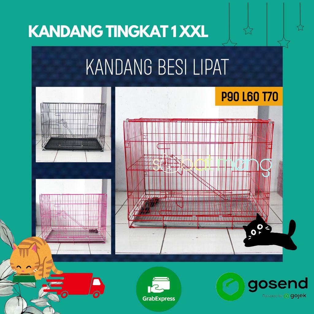 KANDANG KUCING TINGKAT 1 SUPER JUMBO SIZE XXL TERMURAH