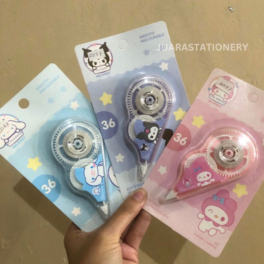 

2037 Tip Ex Tape X Tipe Ex Correction Tape Sanrio Kuromi Cinammonroll My Melody Lucu Import