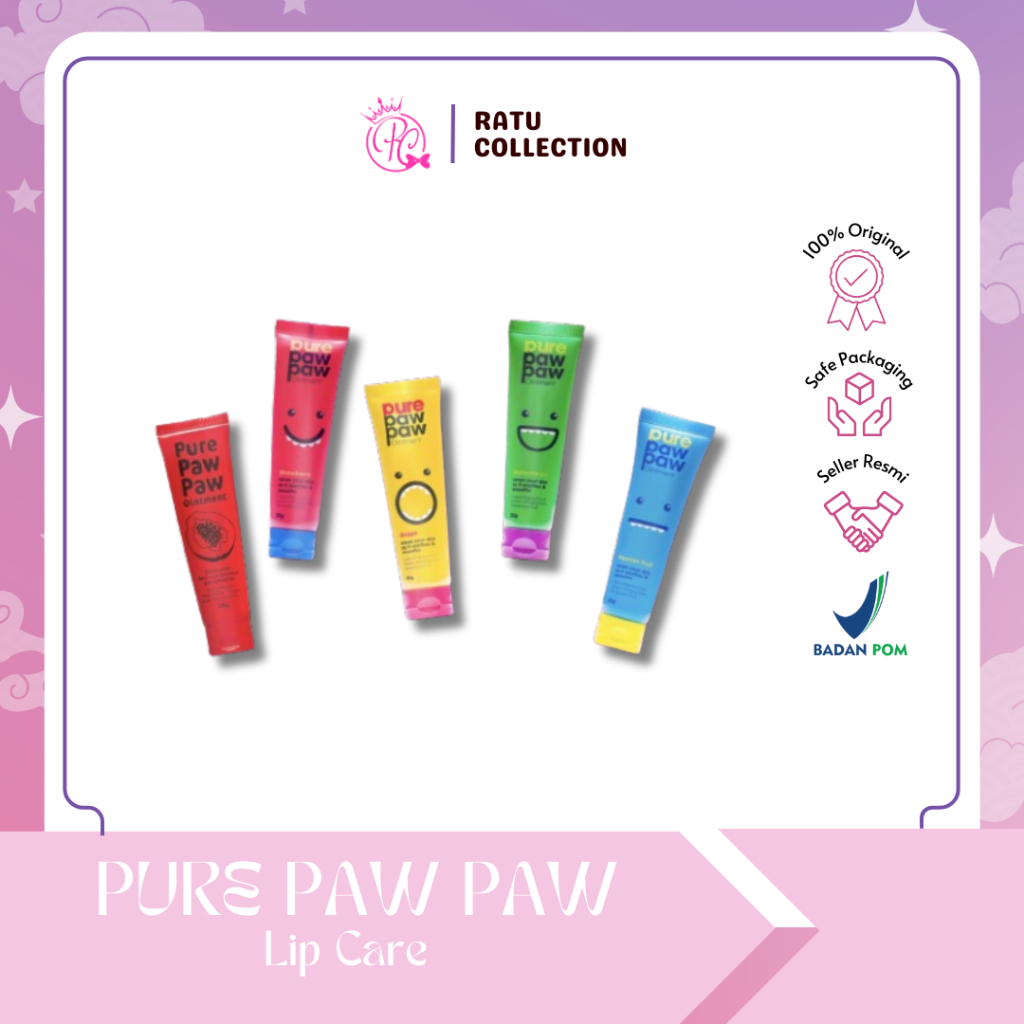 Pure Paw Paw Ointment Lip Balm 25 gr Pawpaw Original Strawberry Grape Passion Fruit Watermelon Pelem