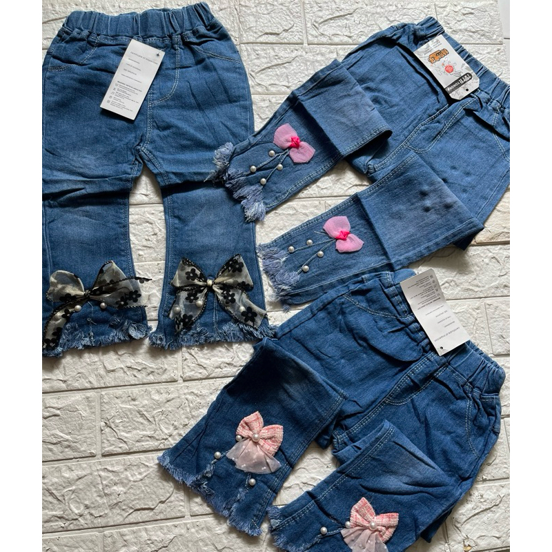 PROMO 3pcs JEANS ANAK PEREMPUAN CELANA PANJANG DAN CELANA PENDEK