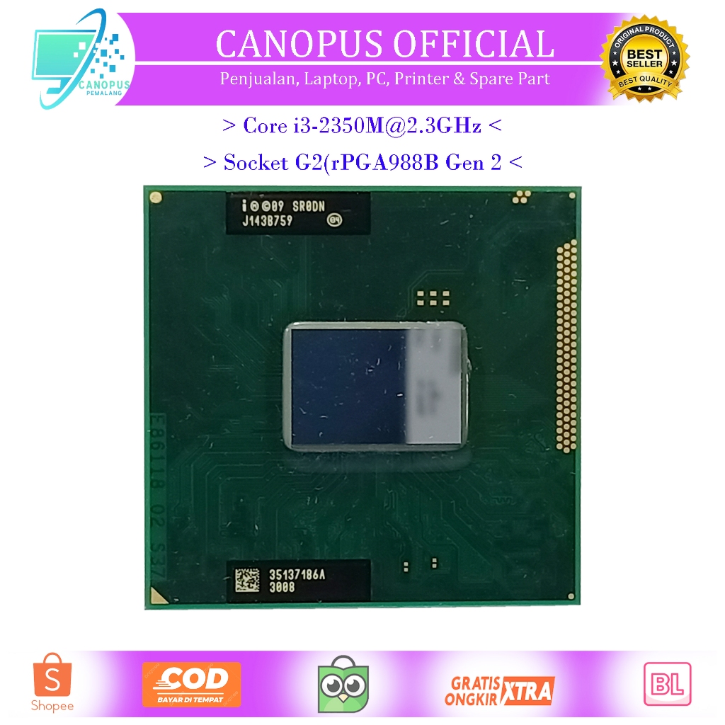 Prosesor laptop intel core i3 2350M SR0DN - Intel core i3 2350M - Prosesor Laptop core i3 2350M