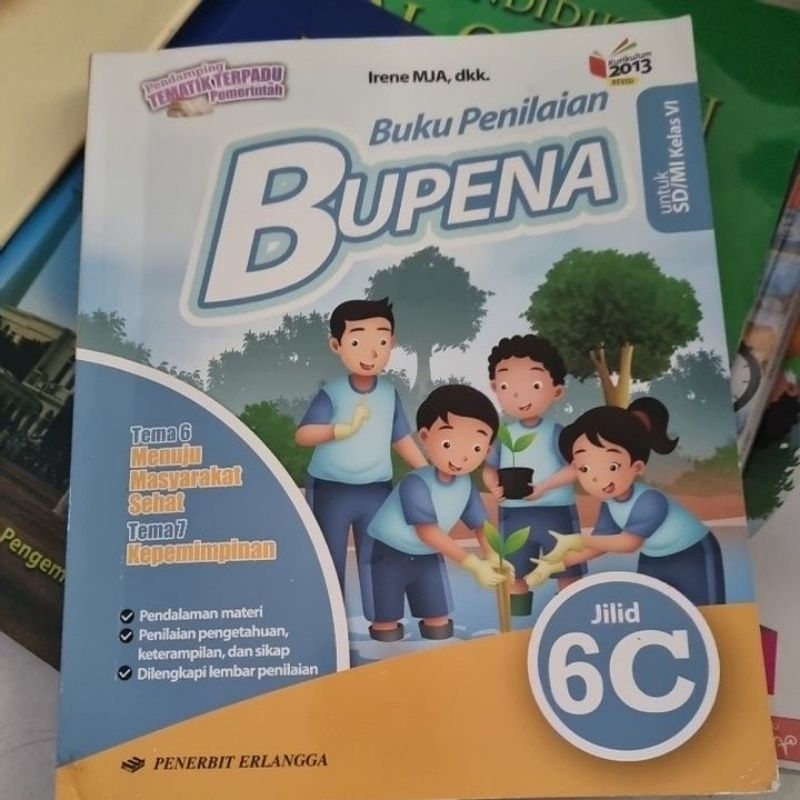 Buku Bupena Kelas 6 SD Jilid 6C  Penerbit Erlangga Original ( Bekas / Preloved )