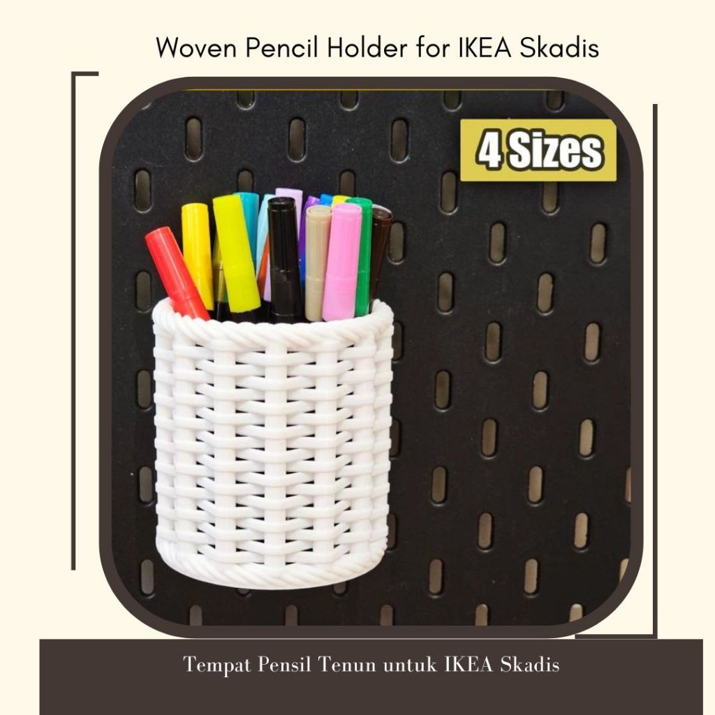 

Woven Pencil Holder for IKEA Skadis/Tempat Pensil Tenun untuk IKEA Skadis