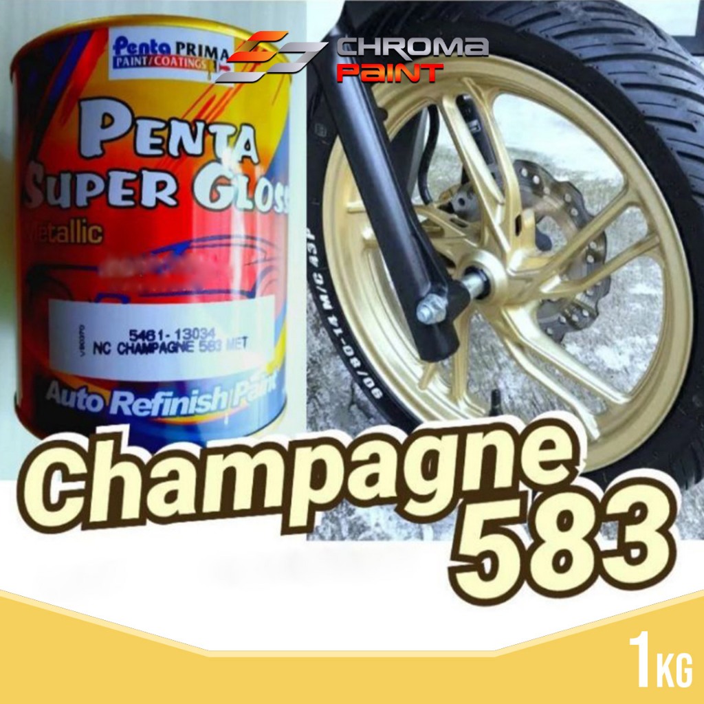 Cat Penta Super Gloss Metalic NC CHAMPAGNE 583 MET - Silver Gold Cat Mobil dan Motor - Emas Muda