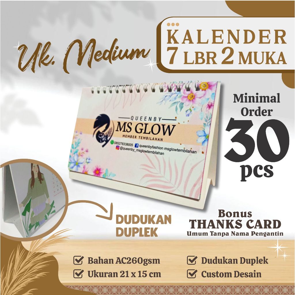 

Kalender Medium 15x10 cm 7 Lembar Souvenir Kalender l Kalmed
